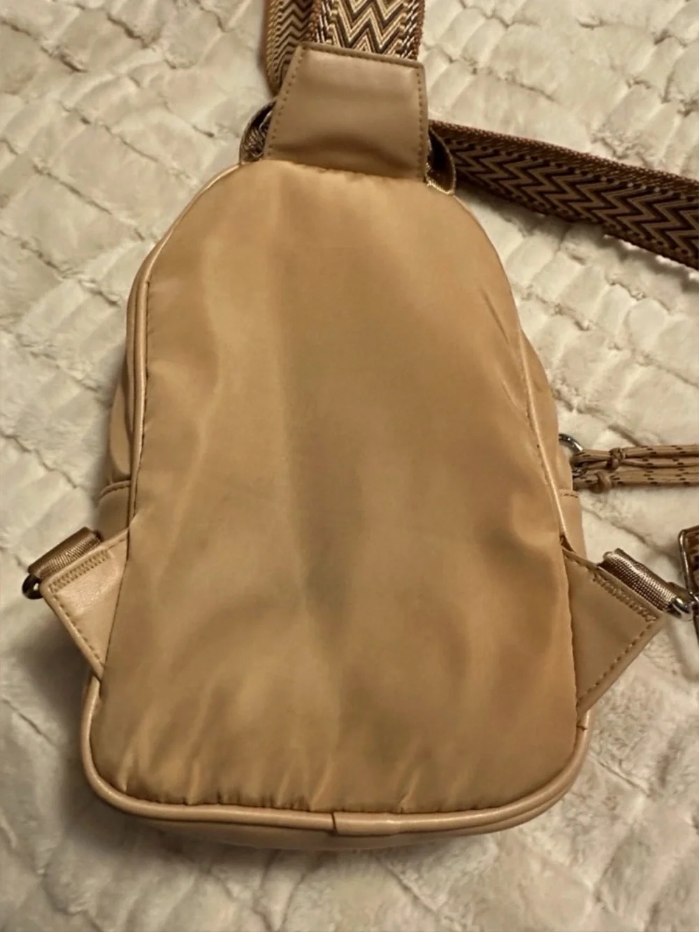 Anthropologie - Urban Originals -  Convertible Sling Backpack in tan